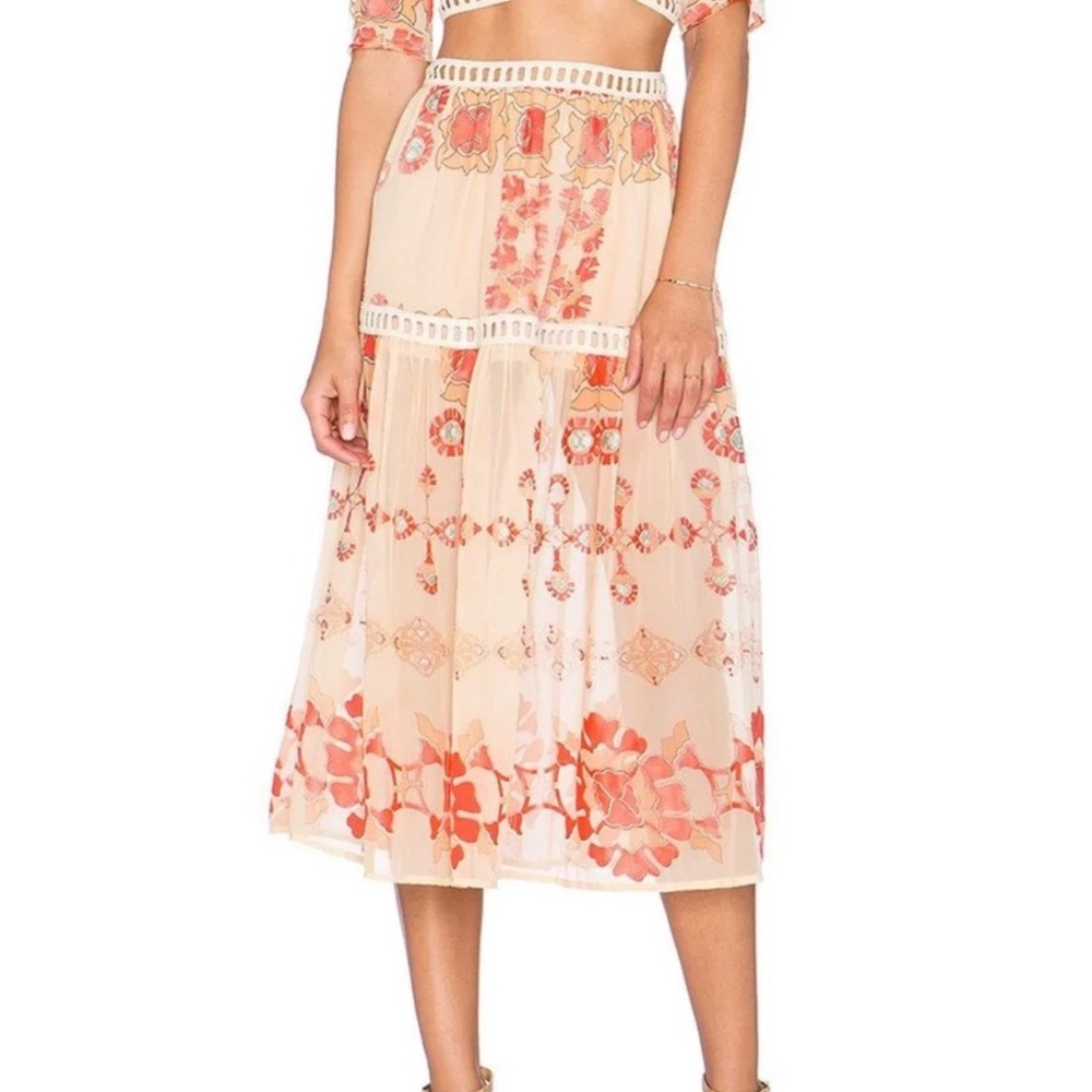 For Love And Lemons Barcelona Midi Skirt